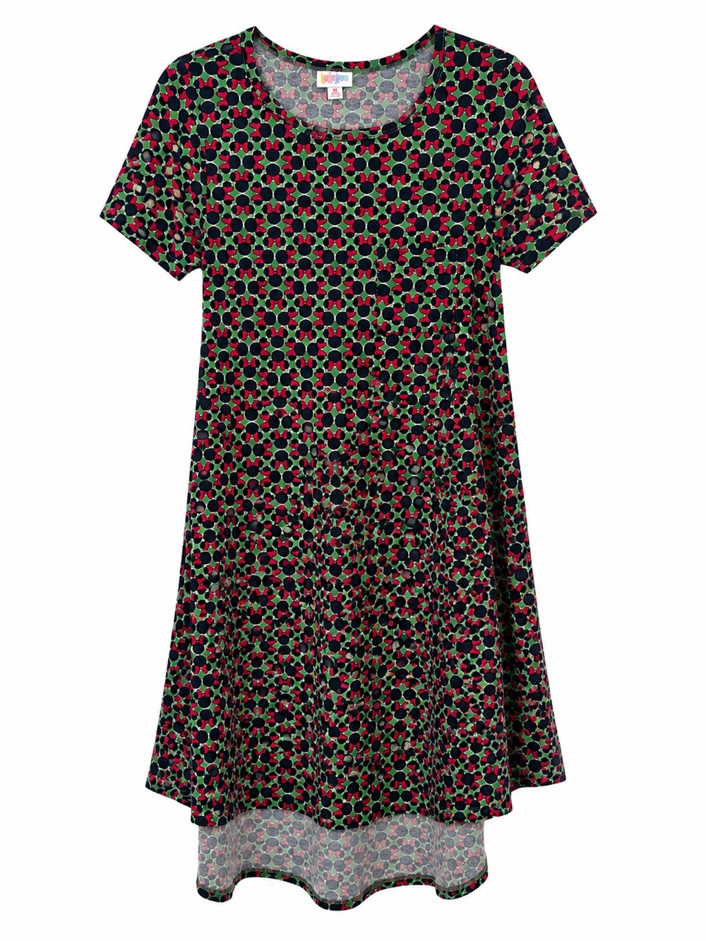 LuLaRoe Carly Disney Minnie Mouse Pocket Dress XS High Low Hem